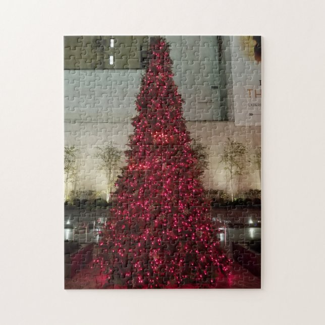 Puzzle Árbol de Navidad Rojo - NYC (Vertical)