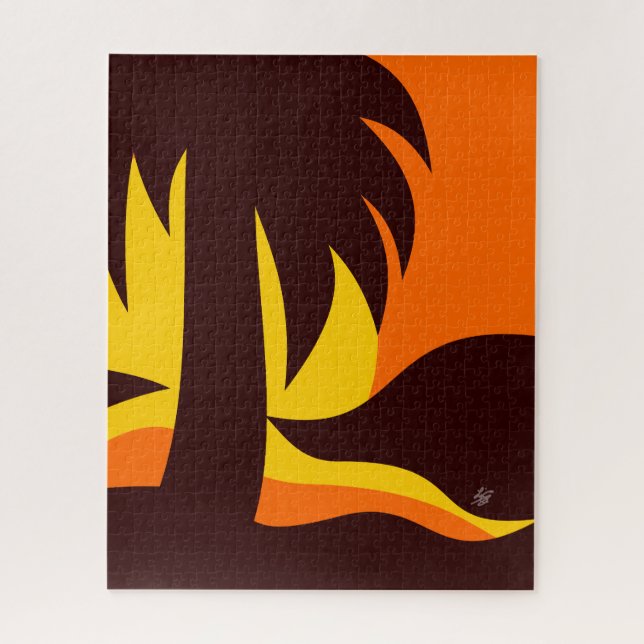 Puzzle Árbol De Palma En La Playa Con Paisaje De Atardece (Vertical)