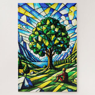 Puzzle Árbol de Serenidad en Vidrio Pintado
