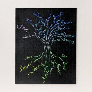 Puzzle Árbol de vida con corazones significativos y desaf