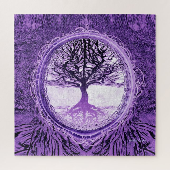 Puzzle Árbol de vida en morado (Vertical)
