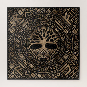 Puzzle Árbol de vida - Patrón Rústico Yggdrasil