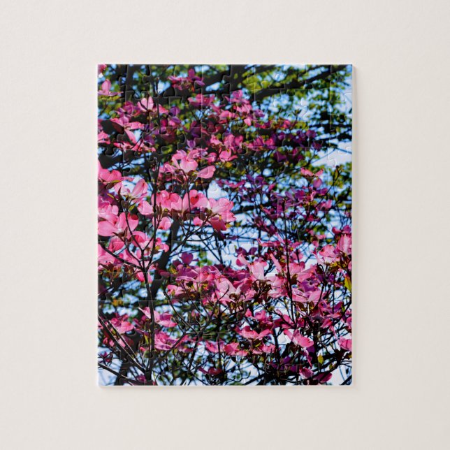 Puzzle Árbol Dogwood con flores rosadas (Vertical)