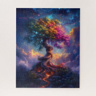 Puzzle Árbol en un paisaje psicodélico