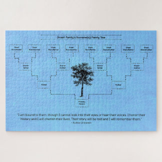 Puzzle Árbol familiar contemporáneo: azul