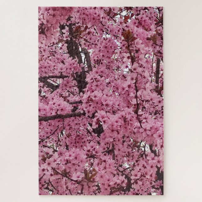 Puzzle Árbol floral rosa de primavera (Vertical)