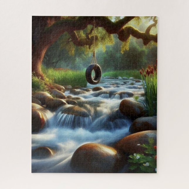 Puzzle Árbol girando sobre el agua (Vertical)