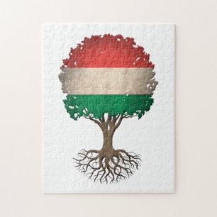 Puzzle Árbol húngaro de la bandera del personalizable d
