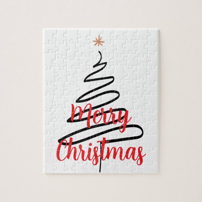 Puzzle Árbol negro de Navidad (PERSONALIZABLE) (Vertical)
