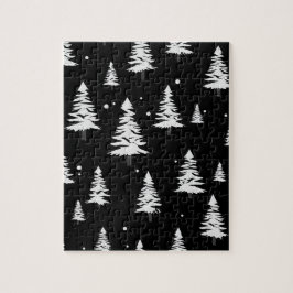 Puzzle Árbol negro y blanco de Navidad