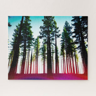 Puzzle Árbol púrpura de ensueño en bosque encantado