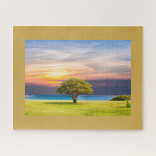 Puzzle Árbol solitario enmarcado