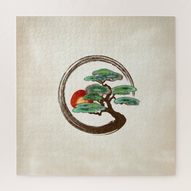 Puzzle Árbol Zen Enzo Geode Bonsai sobre lienzo (Vertical)