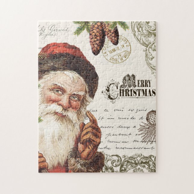 Puzzle arbolado Santa del vintage (Vertical)
