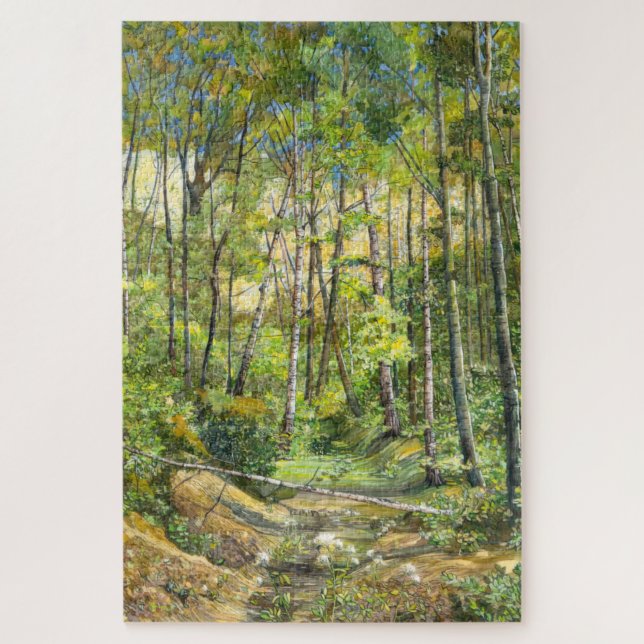 Puzzle arbolar pintura acuarela sobre seda (Vertical)