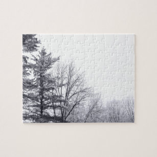 Puzzle Árboles cubiertos de nieve: Horizontal