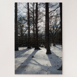 Puzzle Árboles de invierno en sol y nieve