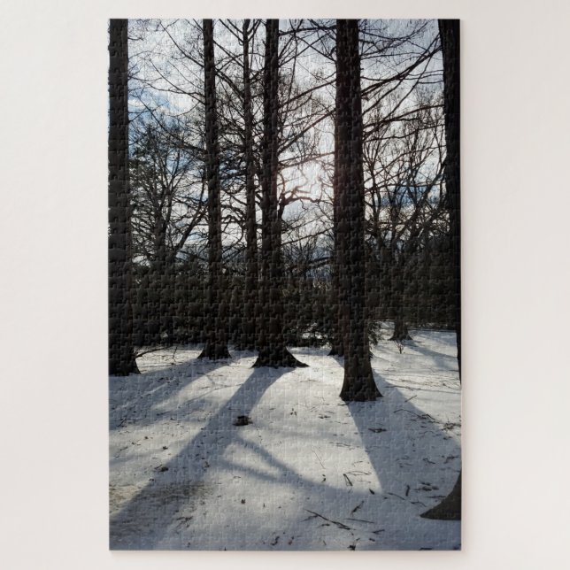 Puzzle Árboles de invierno en sol y nieve (Vertical)