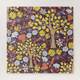 Puzzle Árboles de jardín, floral, patrón de manzana