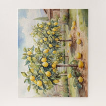 Árboles de limón acuarela