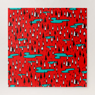 Puzzle Árboles de mano libre: patrón de Navidades escandi