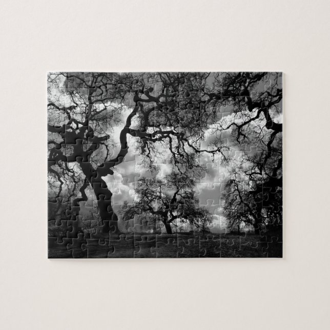 Puzzle Árboles misteriosos blancos y negros (Horizontal)