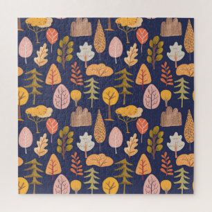 Puzzle Árboles multicolores: Vintage de mediados de otoño