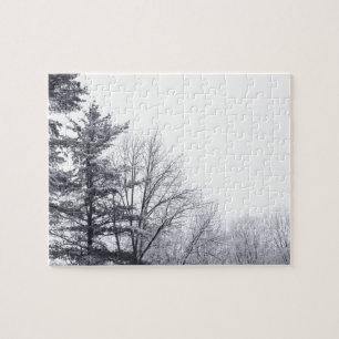 Puzzle Árboles recubiertos de nieve: horizontal