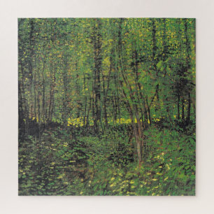 Puzzle Árboles y subcrecimiento por Van Gogh Pintura de a