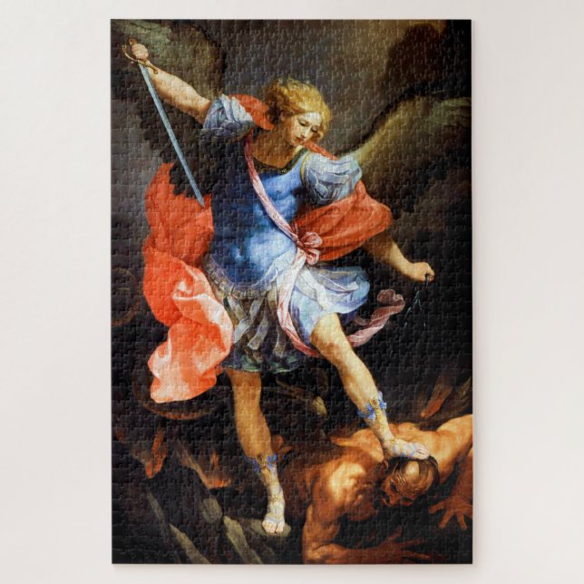 Puzzle Arcángel Michael tramples Satan, Guido Reni (Vertical)