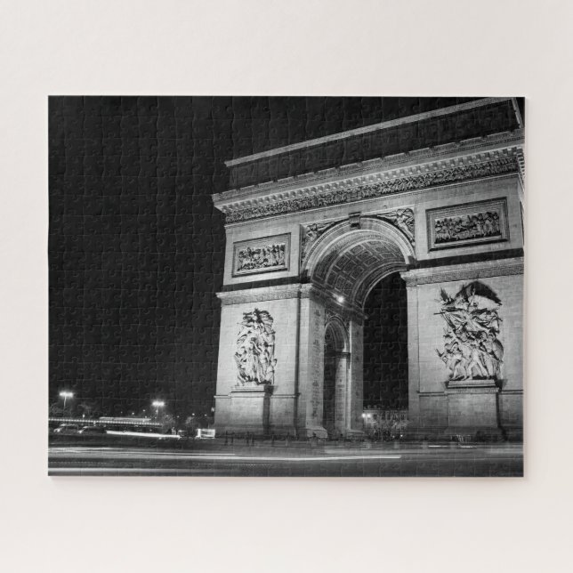 Puzzle Arco del Triunfo en la noche en París (Horizontal)