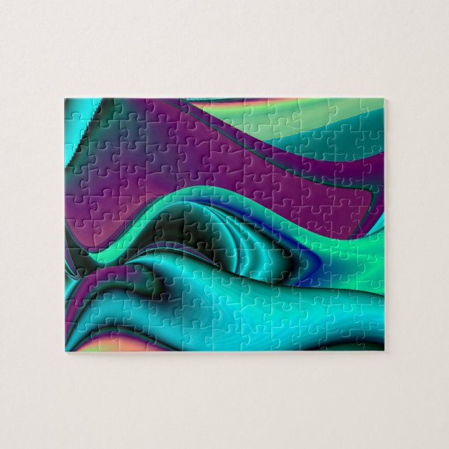 Puzzle arco iris abstracto futurista (Horizontal)