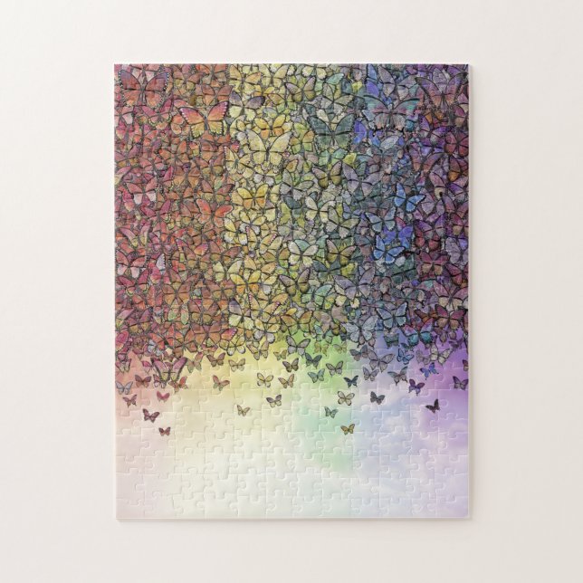 Puzzle arco iris de mariposas a flote (Vertical)
