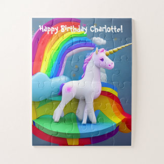 Puzzle Arcoiris 3D personalizado y niños unicornios