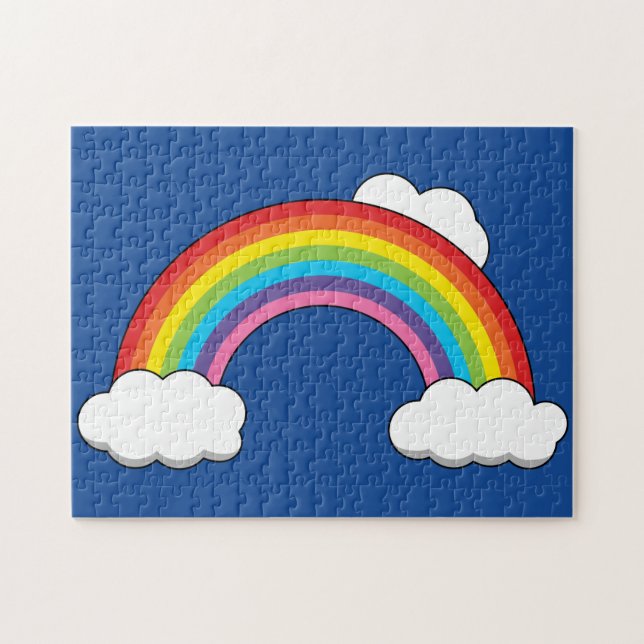Puzzle Arcoiris con nubes blancas (Horizontal)