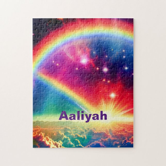 Puzzle Arcoíris cósmicas sobre la fantasía de nubes índig (Vertical)