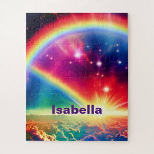 Puzzle Arcoiris cósmico sobre la escena mística de nubes