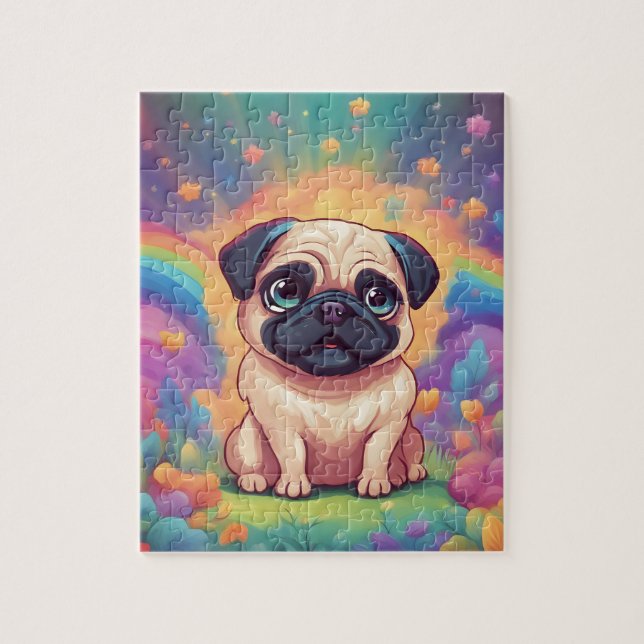 Puzzle Arcoiris cute pug (Vertical)