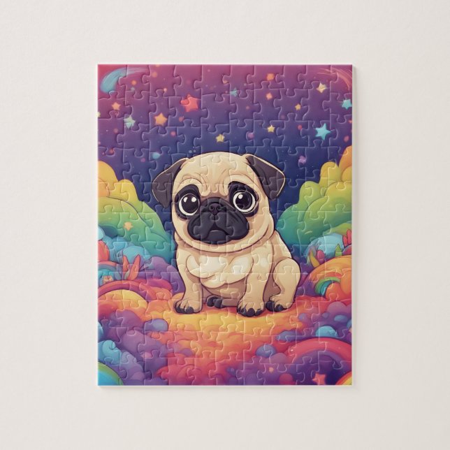 Puzzle Arcoiris cute pug (Vertical)