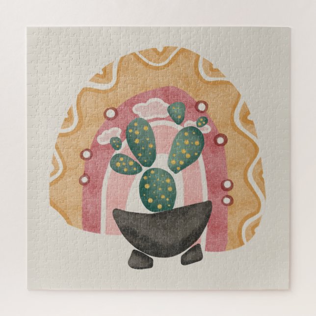 Puzzle Arcoiris de Boho Cactus: vibrantes vibrantes vibra (Vertical)