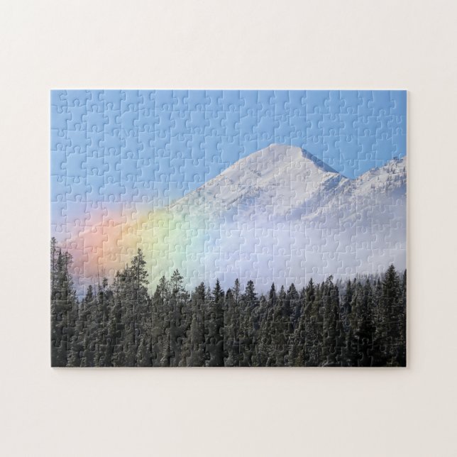 Puzzle Arcoíris de Nieve en Montaña con Viento (Horizontal)