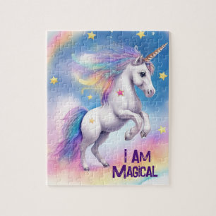 Puzzle Arcoíris de Unicornio Acuarela con Tríptico de Est