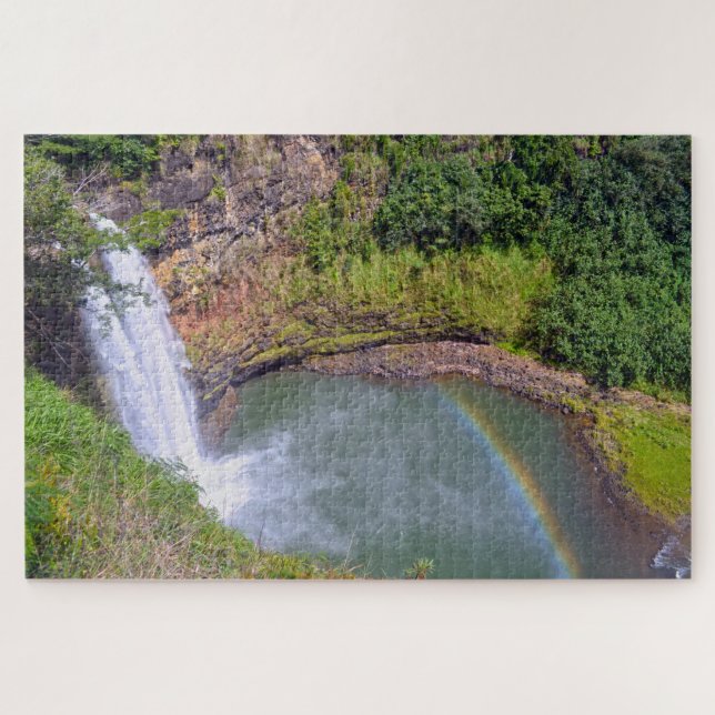 Puzzle Arcoiris en las cataratas Wailua, Kauai, Hawaii (Horizontal)