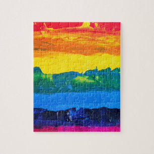 Puzzle Arcoiris Pintura de acrílico Colores gay Día de la