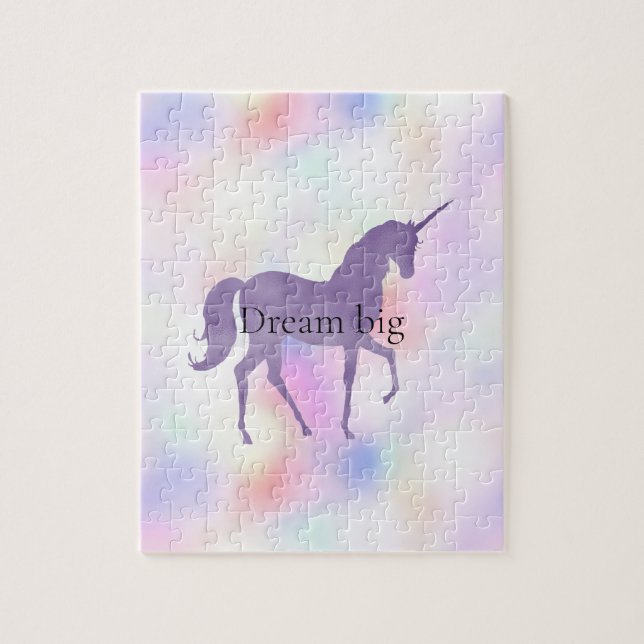 Puzzle Arcoiris rosa morado unicornio (Vertical)