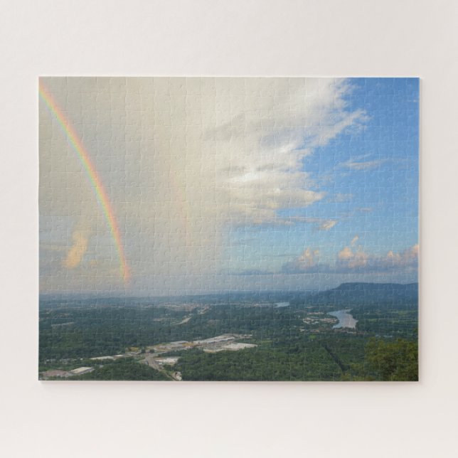 Puzzle Arcoiris sobre Chattanooga, Tennessee - 16x20 pulg (Horizontal)