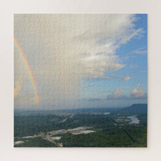 Puzzle Arcoiris sobre Chattanooga, Tennessee - 20x20 pulg (Vertical)