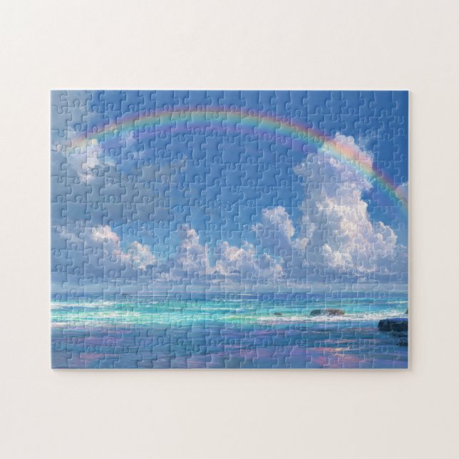 Puzzle Arcoíris sobre el océano (Horizontal)