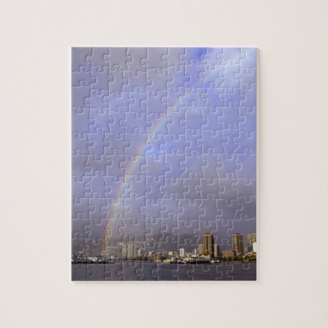 Puzzle Arcoiris sobre Honolulu, Hawaii, Estados Unidos (Vertical)
