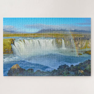 Puzzle Arcoiris sobre la caída de agua del río Godafoss,